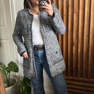 DARLING Tweed Fringe‎ longline Jacket. Small